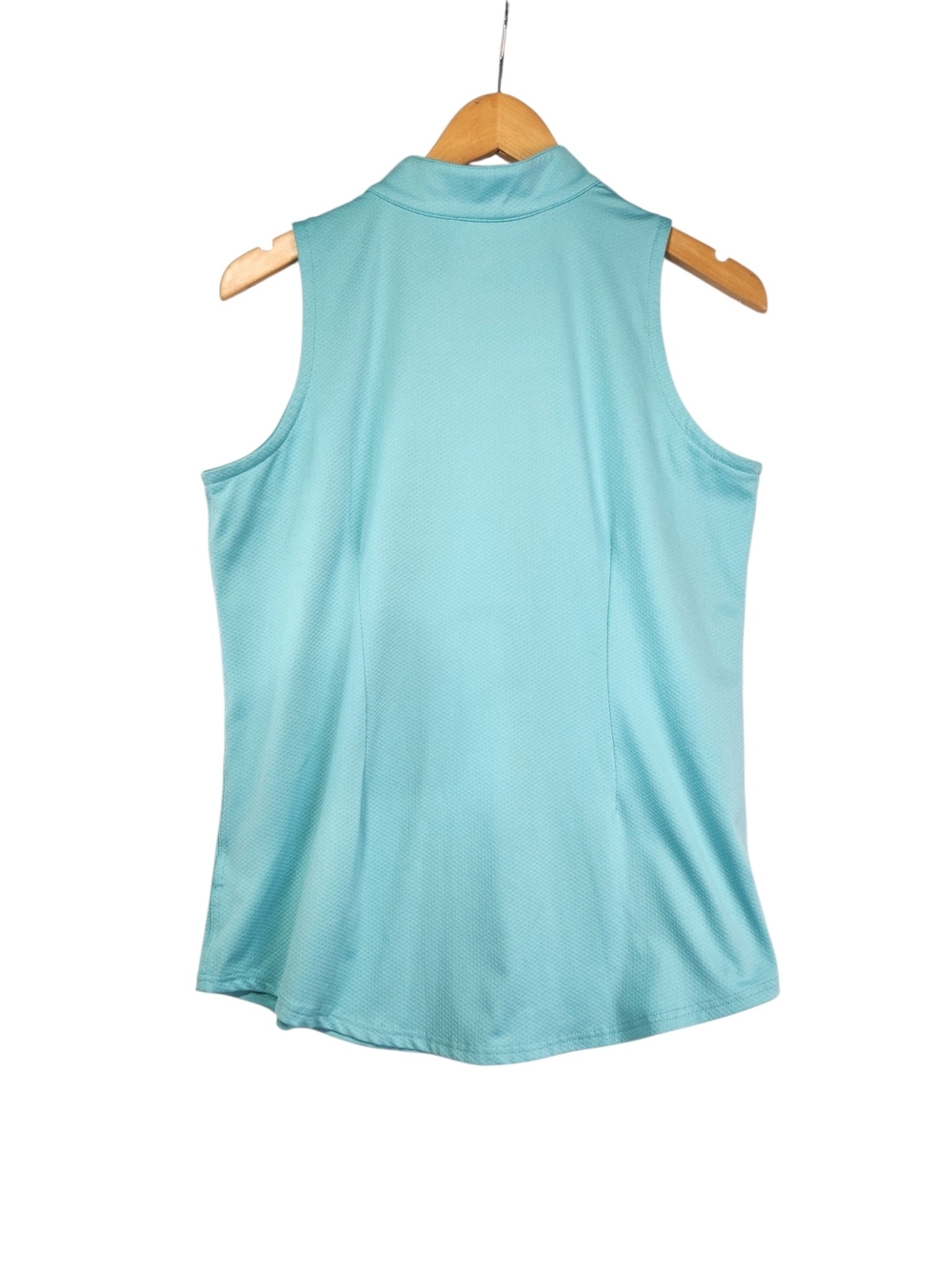 Jofit Women’s Aqua Sleeveless Golf Polo Top Quarter Zip Athletic Tank Size Large - Picture 10 of 12
